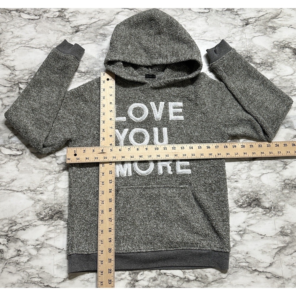 Oysho Women's Sweater Size S Gray Heather Fleece Hoodie Long Sleeve Spell Out - Picture 6 of 8